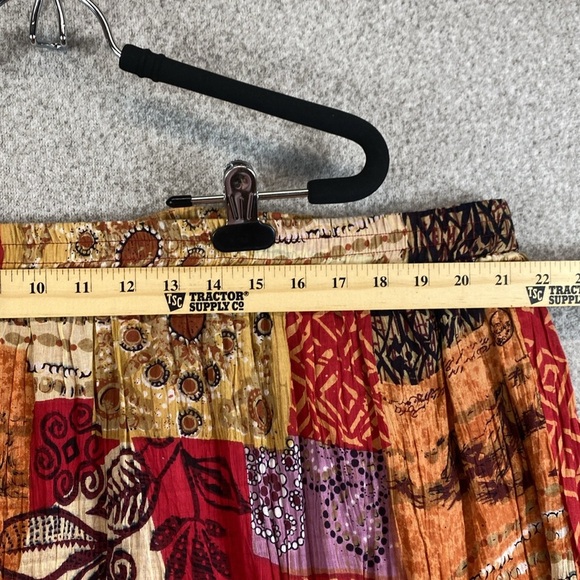 Boho maxi skirt 3X gauze cotton colorful festive hippie patchwork broomstick - Picture 2 of 7